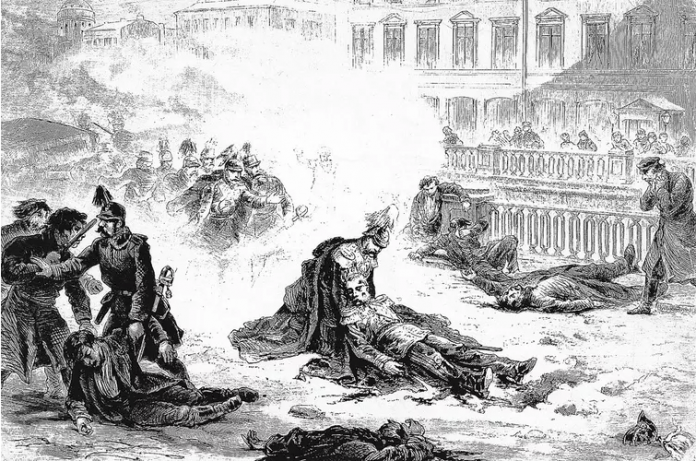  The assassination of Alexander II of Russia, 1881. 