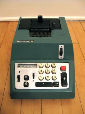 Olivetti adding machine, a source of inspiration for George Maciunas's work In memoriam to Adriano Olivetti (1962).