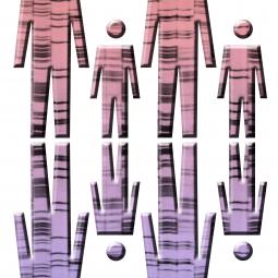  People with DNA fingerprints - artwork. Dan Salaman. Attribution-NonCommercial 4.0 International (CC BY-NC 4.0)