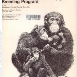 Cover of the report on the National Chimpanzee Breeding Program, a federal plan to develop a standing population of American-bred research chimpanzees.