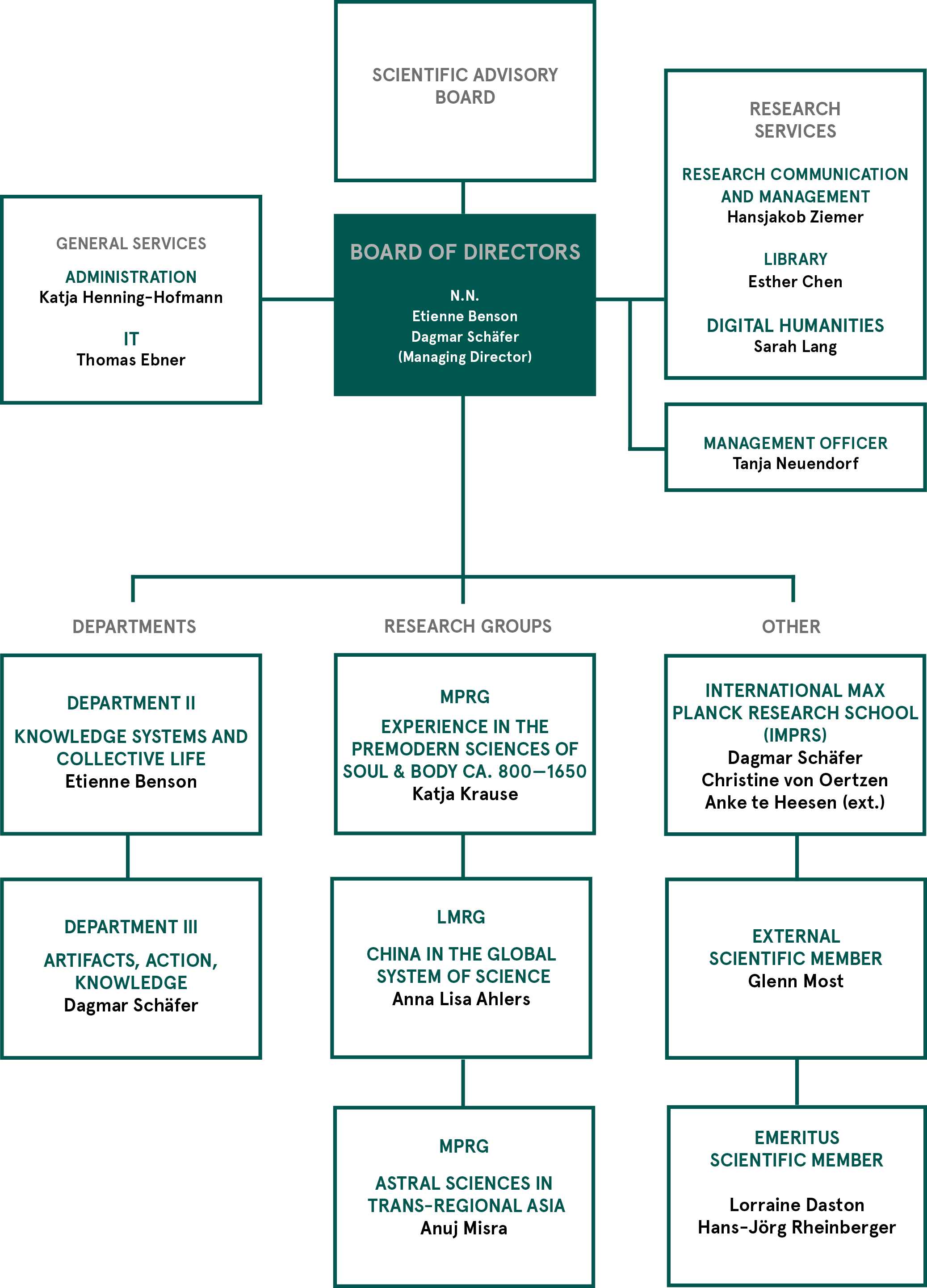 Organigram of the institute