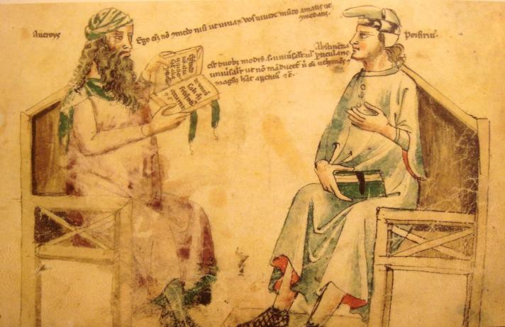 Fictional dispute between muslim scholar Averroes and ancient scholar Porphyrios.