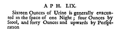 Santorio, Santorio; John, Quincy (1712): Medicina statica: Being the aphorisms of Sanctorius. London: ECCO Print Editions, p. 31.