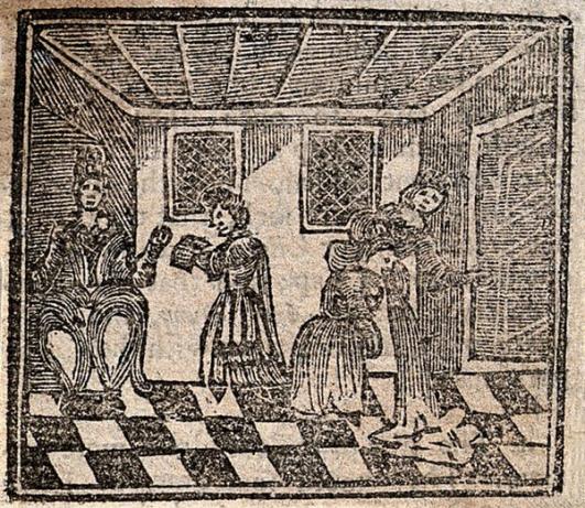 A bewitched woman vomiting. Woodcut, 1720. Wellcome Collection, CC BY