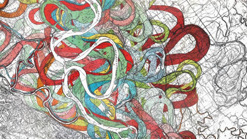 Meandering Mississippi. Map by Harold N. Fisk, U.S. Army Corps of Engineers, 1944 | Geological Investigation of the Alluvial Valley of the Lower Mississippi River. 