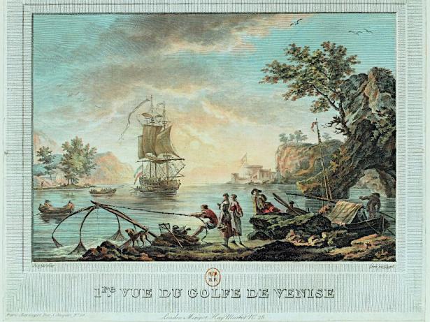 "Vue du Golfe de Venise" (18th century) by Laurent Guyot (engraver) and Hubert Robert (painter). Provenance: Bibliothèque nationale de France. 