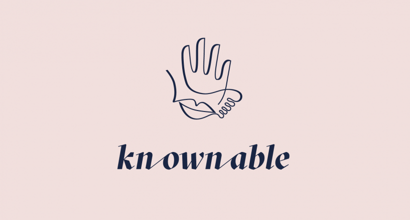pink and blue logo for the knownable project