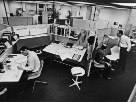 The first Herman Miller Action Office II installation, for JFN Associates, Chicago (1969).