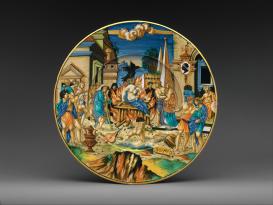 Francesco Xanto Avelli, Dish with The Woman of Sestos and the Eagle and arms of the Pucci family. Urbino, 1532, Metropolitan Museum of Art, New York.