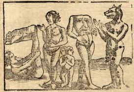 Sebastian Münster, Illustrations of Alien Human Beings in Cosmographia (1544).