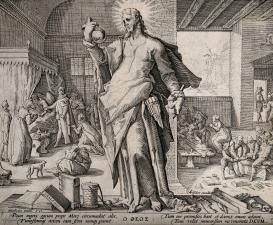 Reed, Reforming Medicine. The physician as Christ. Line engraving after H. Goltzius.
