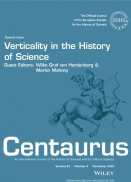 book cover: Centaurus 62(4): Wilko von Hardenberg: Up, down, round and round: Verticalities in the history of science (2020)