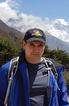 Scott Cook on a hike in the mountains