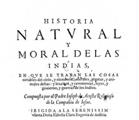"Historia natural y moral de las Indias"