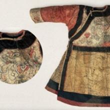 child's coat made of fish skin with floral motifs