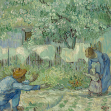 Vincent Van Gogh, First Steps, after Millet (1890). Public domain.