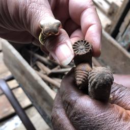 image of hands holding an old tools