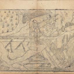 A chain-pump depicted in Wang Zhen's Nongshu 