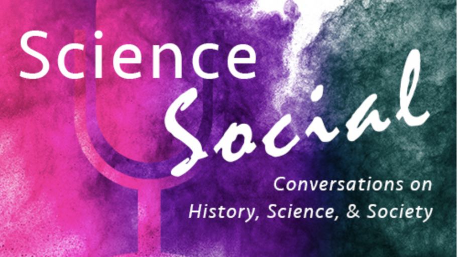 science social podcast logo green pink microphone